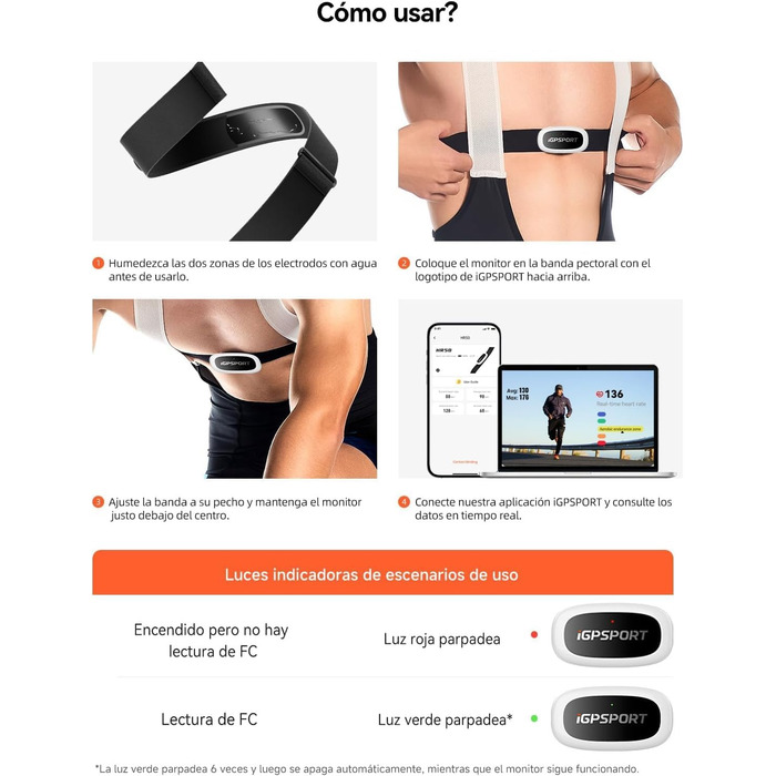 Пульсометр iGPSPORT HR40 Bluetooth ANT+ з нагрудним датчиком для бігу, велоспорту, фітнесу, сумісний з Garmin, Polar, Wahoo (Чорний)