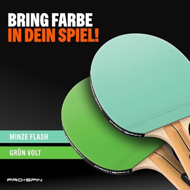 PRO-SPIN Набір для настільного тенісу – Преміум ракетки, м'ячі 3 зірки, сумка для зберігання (4 гравці) | Різні кольори (фіолетовий/блакитний/м'ятний/зелений)