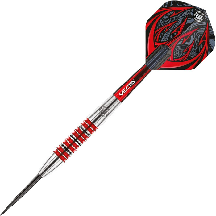 Дротики для дартсу WINMAU Diablo 26 г, сталева вістря, вольфрам, з оперенням та стержнями, професійні