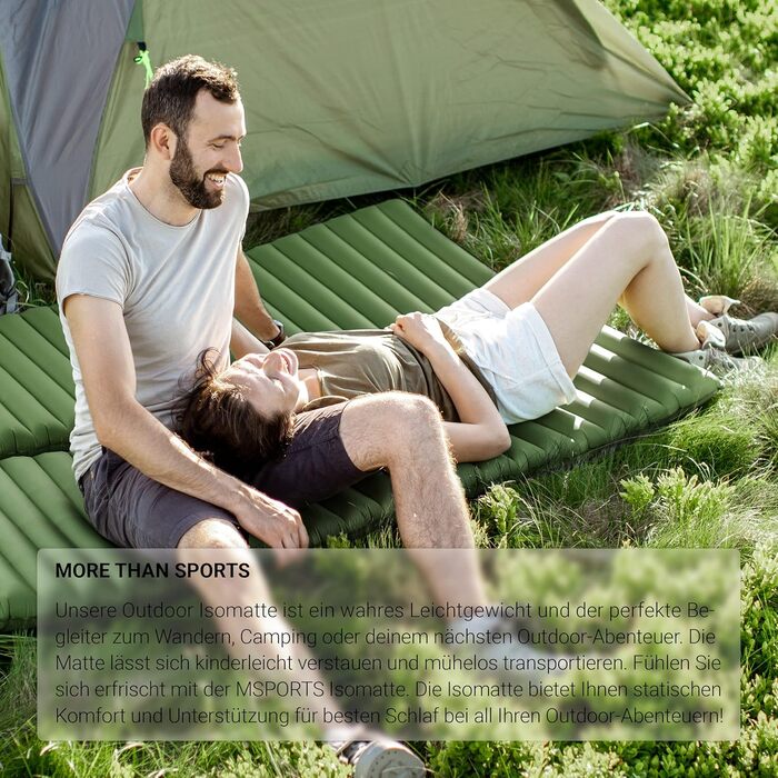MSPORTS Килимок для кемпінгу Premium, Ultraleichte Isomatte для відпочинку на природі з насосом, вологостійкий для піших прогулянок, трекінгу та кемпінгу (Помаранчевий)