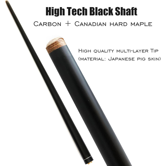 Дитячий більярдний кий Tai Ba Cues, 13 мм наконечник, короткий, 121.9 см, з канадського аhornу, 515 г, синьо-чорний/червоний