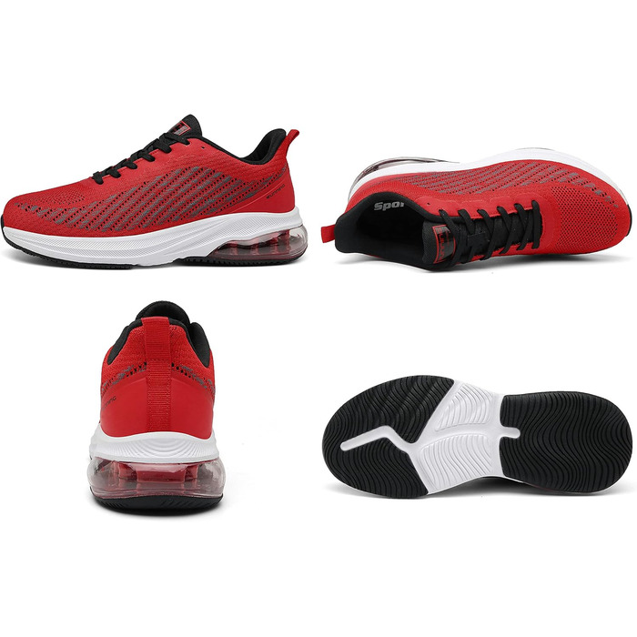 Спортивне взуття Frysen для чоловіків та жінок: кросівки для фітнесу, бігу, трекінгу. 4 кольори, розміри 36-47 EU. Зелено-білі (46 EU, червоно-білі)