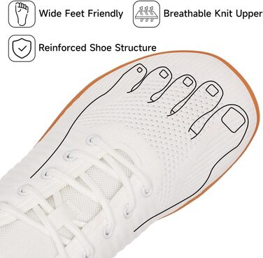 Geweo Взуття для пішохідних прогулянок без шкарпеток для жінок та чоловіків. Легкі дихаючі кросівки з широкою передньою частиною та Zero-Drop підошвою. Розміри 37-47.