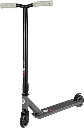 Трюковий самокат Playlife Kicker Smoke, чорний/сірий, 100мм, колеса 84A, підшипники ABEC 7