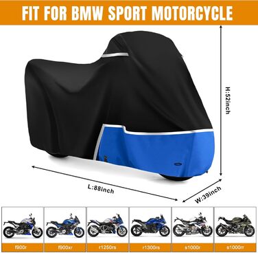 Водонепроникний чохол для мотоцикла BMW R1250GS, R1300GS, F650GS, F750GS, S1000R з тканини Oxford 420D, всесезонний захисний тент