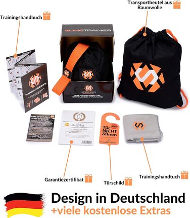 Преміум набір для тренувань Sling Trainer V.2025 з рушником, рюкзаком та інструкцією - підвісний тренажер для функціональних тренувань з кріпленням до дверей + сертифікат якості