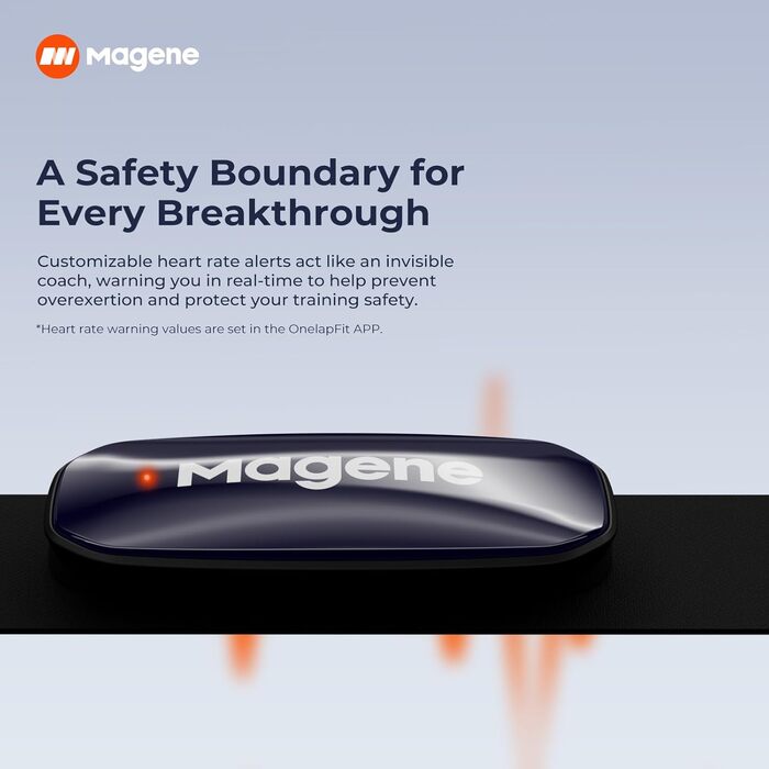 Магнітний датчик пульсу Magene H613 Bluetooth/ANT+, водонепроникний IPX7, 17 годин пам'яті, для велоспорту, бігу, йоги (75-100 см)
