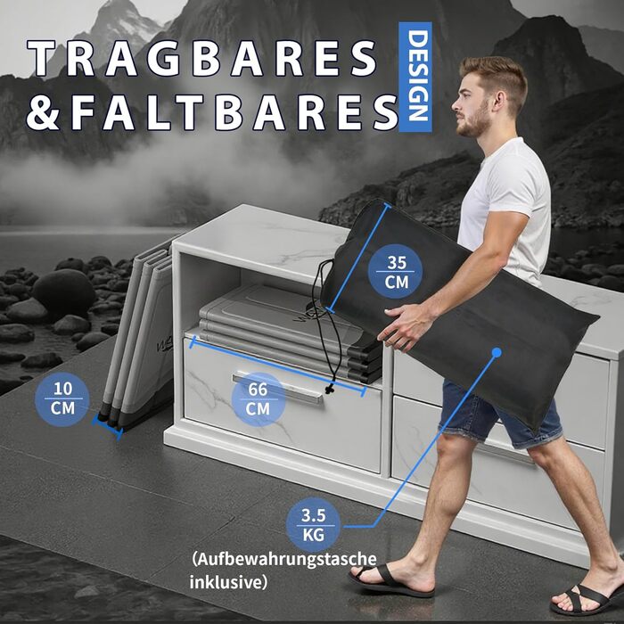 Зручна складана ванна для крижаних ванн | Ø80 x 75 см | Для спортсменів та дорослих | Ізольована крижана ванна (Сірий)