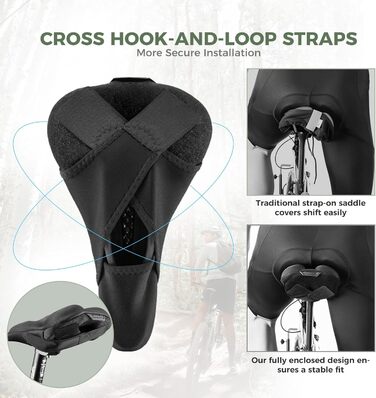 Подушка-накладка на сидіння велосипедного крісла ROCKBROS, гелева, вузька, дихаюча, 28*17см, червоно-синя