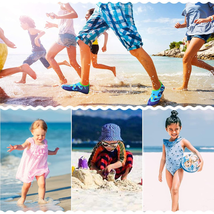 Дитячі шльопанці Hanani для плавання та відпочинку на пляжі: легкі, швидковисихаючі, чорно-помаранчеві (33 EU)