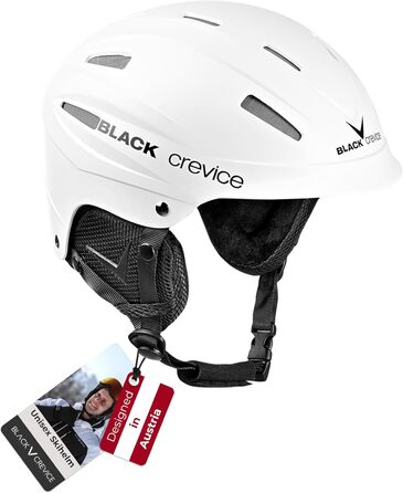 Чорний шлем для гірськолижного спорту Crevice Ischgl – міцний, спортивний, дихаючий, регульований, розмір S, білий