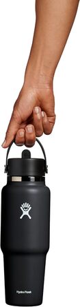 Термобутилка Hydro Flask 946 мл з соломинкою, вакуумна ізоляція TempShield, нержавіюча сталь, без BPA, чорна