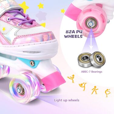 Дитячі ролики A-Rosa L (31-35 EU) з регульованим розміром для дівчаток та хлопчиків