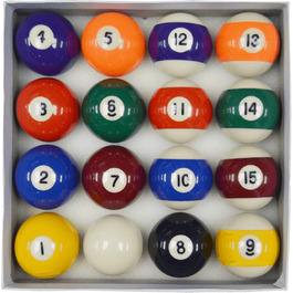 Набір для більярду Homegames: кулі з точками та смужками, 50.8 мм, для змагань (розмір UK)