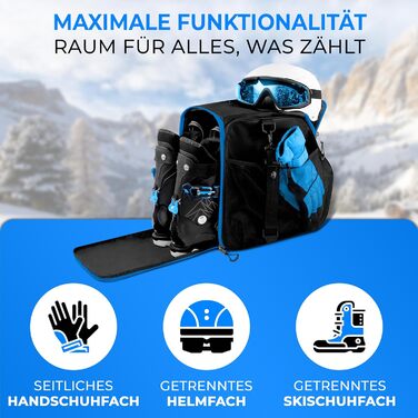 Чохол для лижних черевиків STYNGARD з відділенням для шолома [40 л] - чорно-білий/чорно-синій