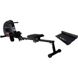 Гребний тренажер Christopeit Sport Cambridge II Black з килимком для підлоги