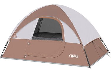 Намет кемпінговий 3-місний UNP Campingzelt, водонепроникний, вітростійкий, з тентом від дощу, легкий у встановленні, портативний купольний намет для кемпінгу (Хакі)