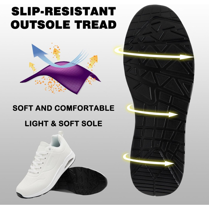 Кросівки чоловічі Situkeke для бігу, тренувань та повсякденного носіння (білі, 44 EU)