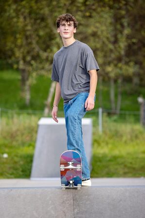 Скейтборд Schildkröt Kicker 31' для початківців, 9 шарів клену, подвійний кік, ABEC5, абстрактний дизайн