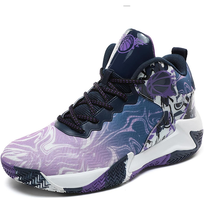 Баскетбольні кросівки для чоловіків, високі, спортивні, для прогулянок, Mesh, зручні, для бігу на вулиці, модні, легкі, Sneaker (39.5 EU, фіолетовий)