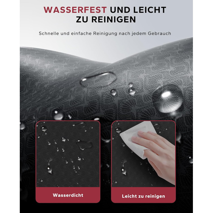 Йога мат HAPBEAR XXL 183x91x6 мм - неслизька, для фітнесу, з гумовими стрічками та сумкою, чорний