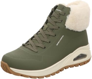 Черевики-кросівки Skechers Street UNO Rugged Fall Air, оливковий колір, штучне хутро, 40 EU