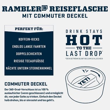 Термофляга YETI Rambler 12 oz (355 мл) з кришкою Commuter, чорна