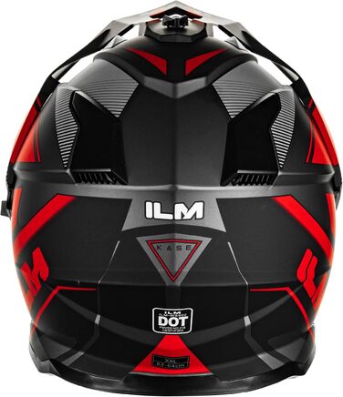 Мотошолом IL Dual Sport Adventure WS902 з сонцезахисним візором, Pinlock, для ендуро, ATV, кросу, ECE, червоний-чорний, розмір L