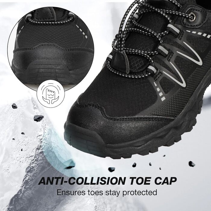 Дитячі трекінгові черевики UOVO, водонепроникні, для бігу та трейлу, чорні, розмір 33 EU