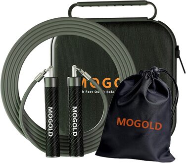 Стрибки на скакалці MOGOLD з вагою 0,9 кг, для жінок та чоловіків, для фітнесу та інтенсивного тренування, сірий колір, довжина 8'4 (рекомендовано для зросту 163-175 см)