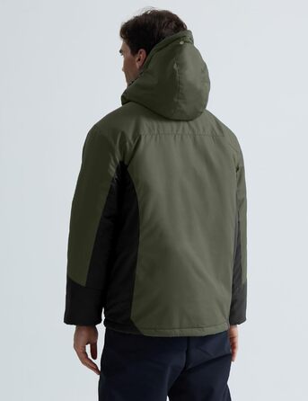 Чоловіча лижна куртка GEMYSE: водонепроникна, вітронепроникна, з підкладкою, для спорту, відпочинку, активного відпочинку на природі (армійний зелений, сірий, XXL)