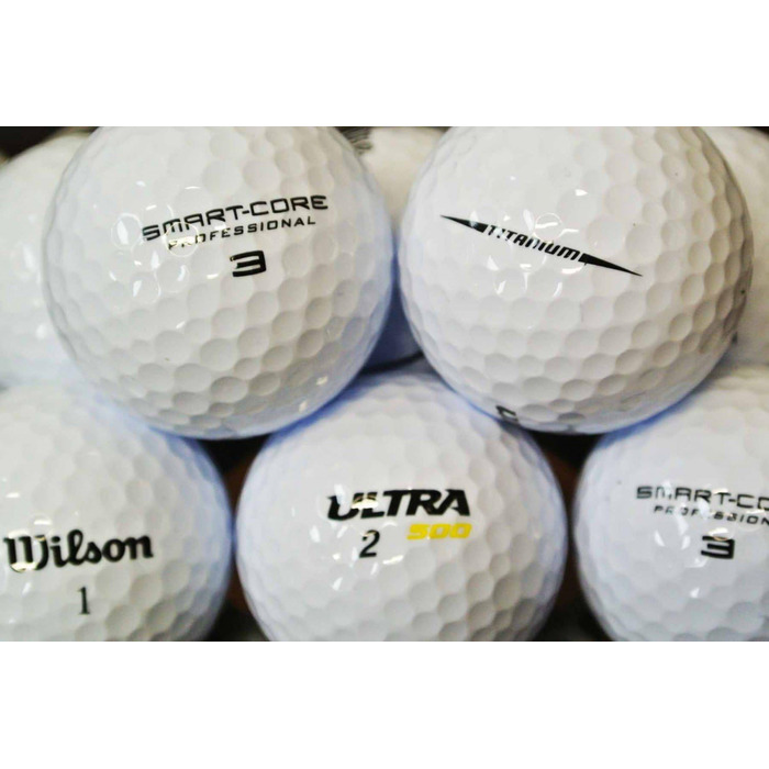 Преміальні гольф-м'ячі Wilson Mix 50 шт, AAAAA, білі, як нові (Lakeballs)