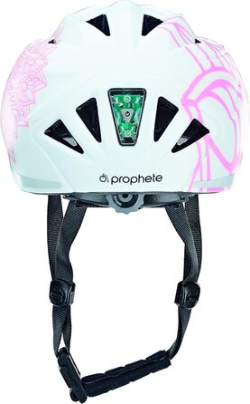 Дитячий та підлітковий велосипедний шолом Prophete 52-56 см, регульований, з LED-підсвіткою, білий, сертифікований TÜV/GS, інмолд, безпечний і зручний