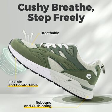 Жіночі кросівки FitVille для широкої стопи: бігові, для ходьби, фітнесу, спортивні. Зелені, розмір 42.5 EU (X-широкі)