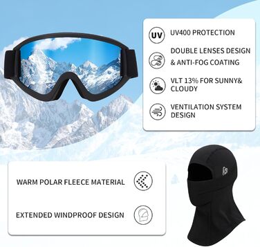 Шкільний шолом з маскою, DXH811. Унісекс, знімні навушники, дихаюча вентиляція, регульований захист від УФ-випромінювання. Підходить для сноубордингу та катання на лижах. Матовий чорний + маска + шолом M