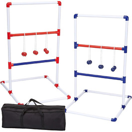 Ladder Toss – Настільна гра для дітей та дорослих, 2 драбини, 12 болас, чохол, вулична гра для компанії, із м’ячиками-гольф, OriginalCorner