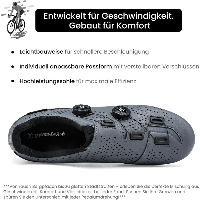 Велосипедні черевики для чоловіків та жінок, сумісні з SPD-SL педалями, встановлення SPD/Look KEO, розмір 38 EU, сірі