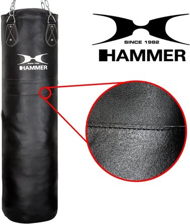 Боксерський мішок HAMMER Premium зі шкіри, чорний, 100 см