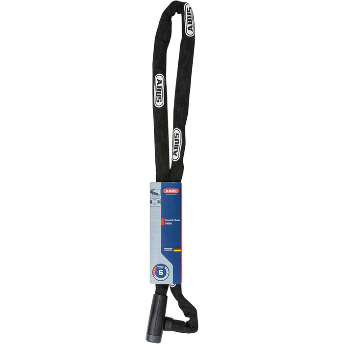 Замок для велосипеда ABUS Steel-O-Chain 5805K – сталевий ланцюговий замок, рівень безпеки 5, 75 см (чорний)