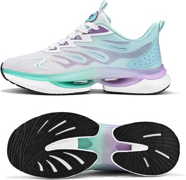 Спортивне взуття для жінок та чоловіків: кросівки для бігу, фітнесу, прогулянок та активного відпочинку. Розміри 35-45 EU (44 EU, блакитний, зелений, білий)