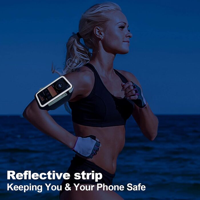 Спортивний браслет для телефону з кишенею для навушників, чорний. Сумісний з iPhone 17, 16, 15. Тримач для телефону 6.9 дюймів для бігу та фітнесу.