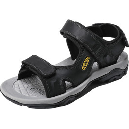Чоловічі сандалі з натуральної шкіри для трекінгу та пляжу. Легкі, дихаючі сандалі для активного відпочинку та літніх прогулянок. Розмір 41 EU, чорний колір.