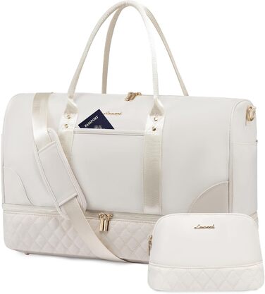 Сумка-мішок LOVEVOOK для подорожей: жіноча дорожня сумка-мішок з відділенням для взуття та мокрих речей, 2 шт. у наборі, 40 л, бежевий колір