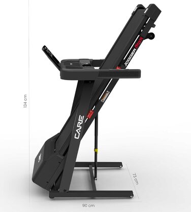 Бігове обладнання Care Fitness Jogger Max: LED-дисплей, 28 програм, 16 км/год, ручна нахил, тихий мотор