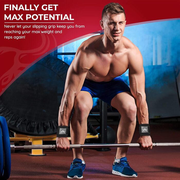 Набори для важкої атлетики BEAST RAGE: хрестовини, ремені для зап'ястя, неопренові пов'язки, неслизькі фітнес-бандажі для чоловіків та жінок (червоний)