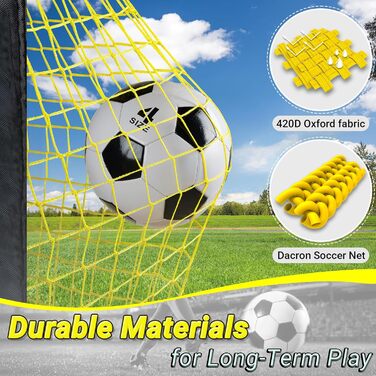 Ворота для футболу Happy Jump Pop-Up – складані, для дітей та дорослих | 1 або 2 ворота: 120x90 / 152x110 / 213x152 см | З м'ячем, насосом, конусами та мішенню | Для саду та подарунка