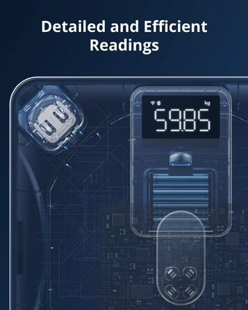 Ваги підлогові Eufy Smart Scale P2: Bluetooth, Wi-Fi, 15 показників (вага, жир, BMI, м'язи, кістки), 3D-модель тіла, чорні