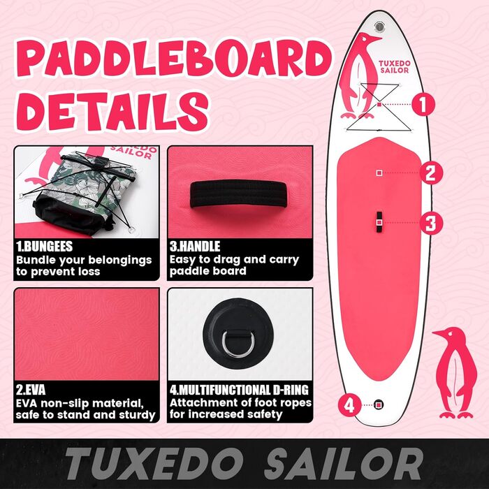 SUP дошка надувна Tuxedo Sailor 320 см з аксесуарами для дорослих, для початківців та досвідчених