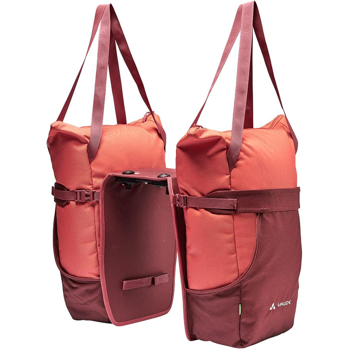 Велосумка VAUDE TwinShopper 44 л, зручна шопер-сумка, окреме використання, водонепроникна, з дощовиком, універсальний розмір, червона