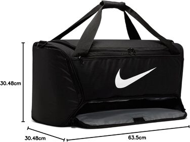 Спортивна сумка Nike Brasilia Medium, чорна, 64x30x30 см